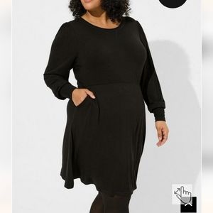 Torrid NEW! Mini Super Soft Puff Sleeve Skater Dress